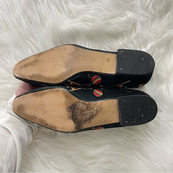 J.Renee Women’s Christmas Santa Reindeer Embroidered Black Flats Loafers Holiday - Picture 4 of 7